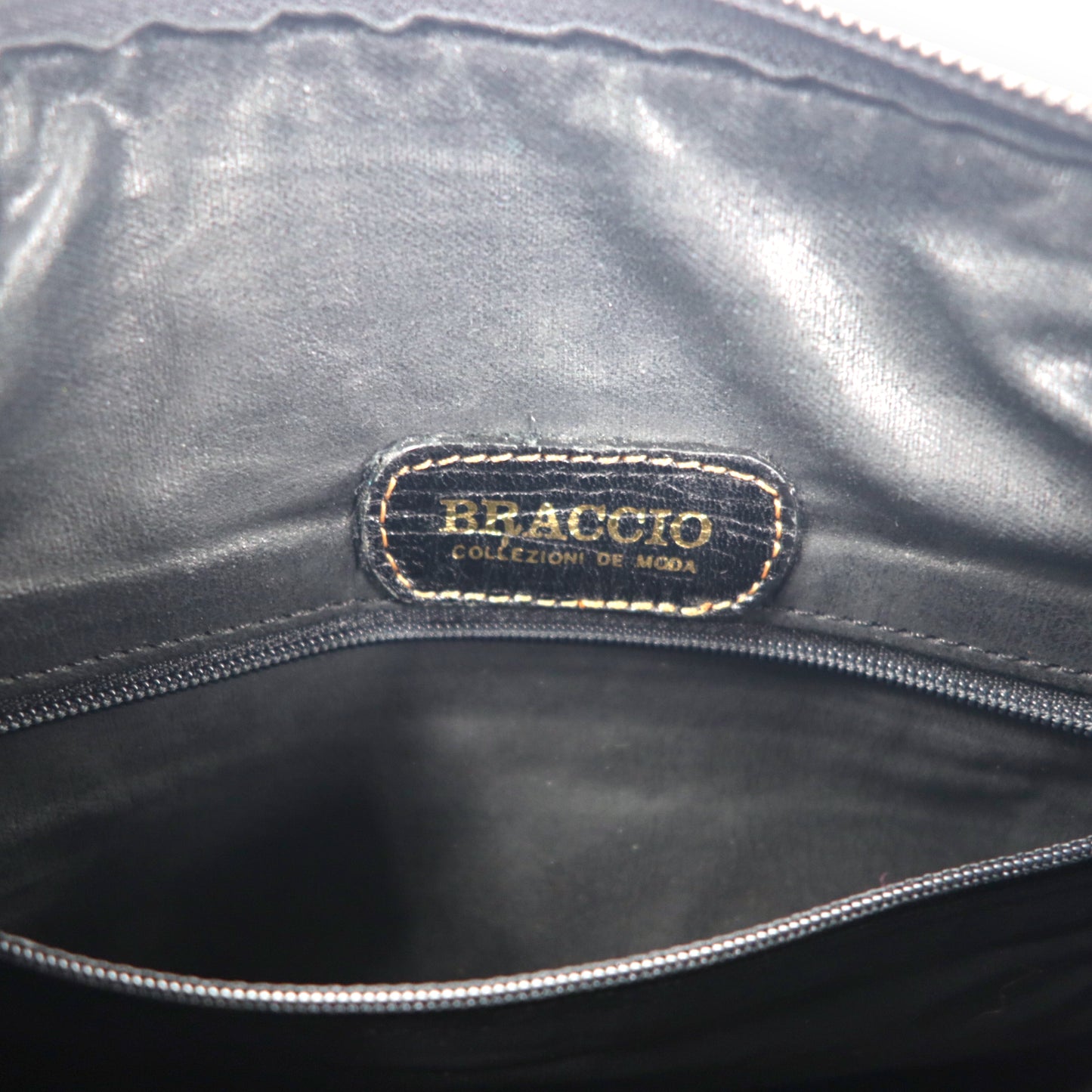 BRACCIO 2WAY イタリア製 ショルダーバッグ ブラック レザー シボ革