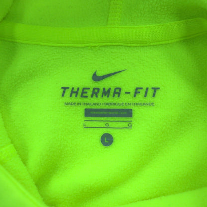 NIKE プルオーバー THERMA-FIT サーマフィット パーカー L イエロー サムホール フロントポケット 548804-703
