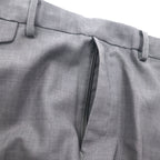 URU Zip Slit Easy Slacks Pants M Navy Wool Tapered 16SUP03 Made in Japan