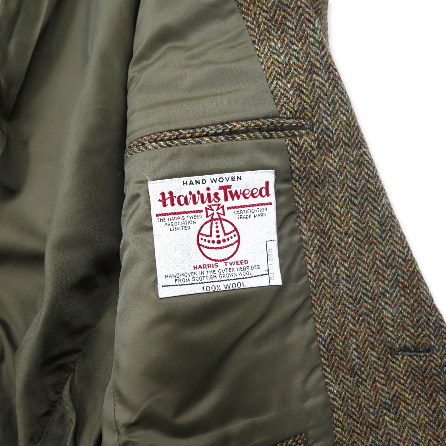 J.PRESS × Hariss Tweed 2B ツイード テーラードジャケット 92-78-170 A5 カーキ ブラウン ヘリンボーン ウール NEW ENGLAND MODEL 日本製