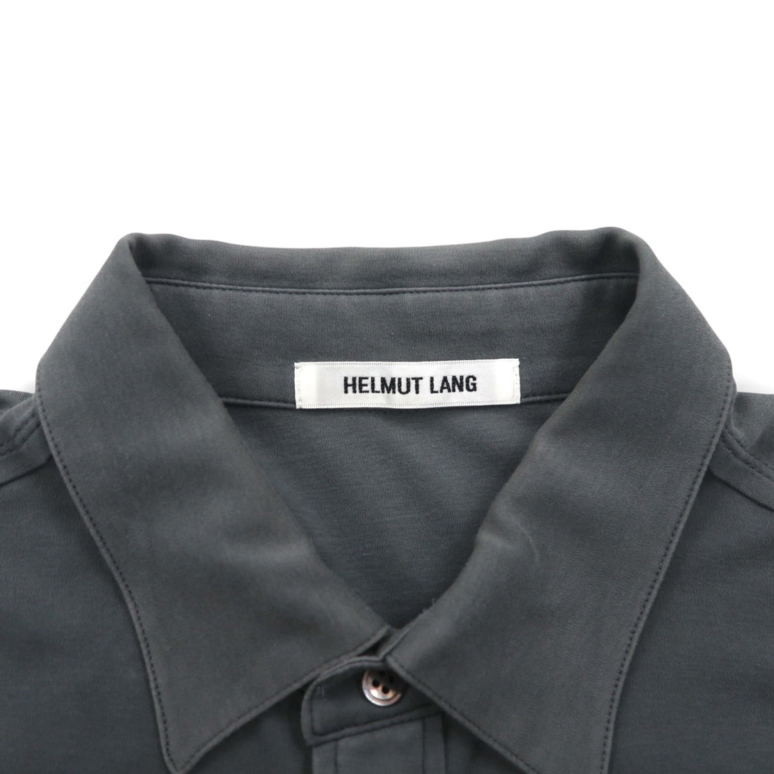 HELMUT LANG Jersey Cotton Shirt, Size M, Charcoal Gray, Chest Pocket, Made in Japan, 17-0308102