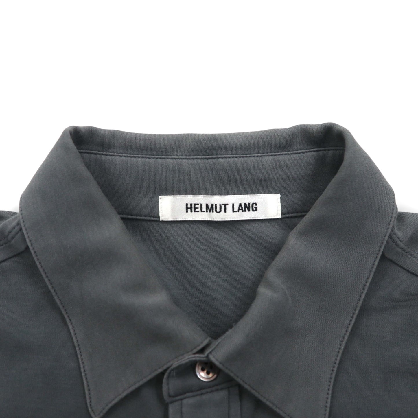 HELMUT LANG 天竺 コットンシャツ M チャコール グレー 胸ポケット 日本製 17-0308102