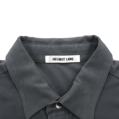 HELMUT LANG 天竺 コットンシャツ M チャコール グレー 胸ポケット 日本製 17-0308102
