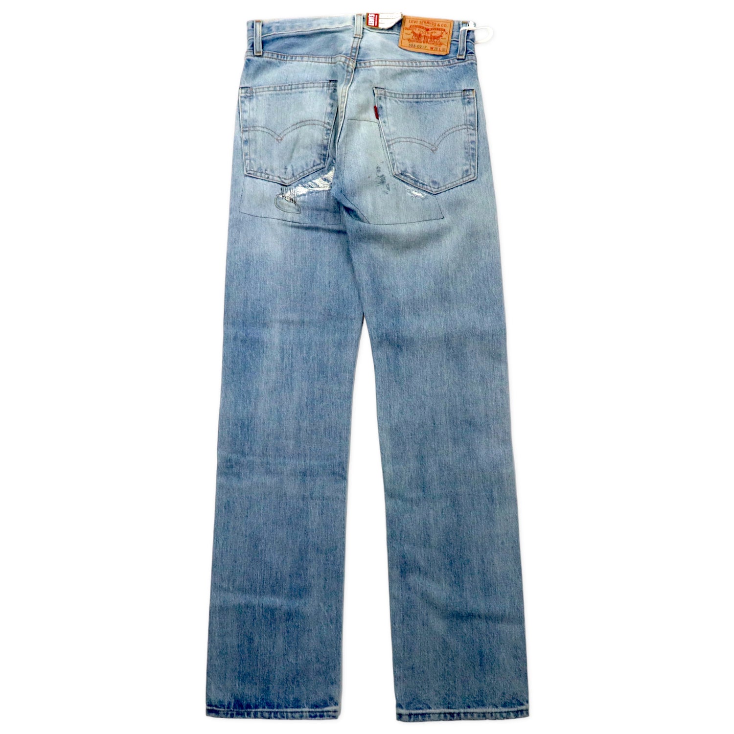 LVC (Levi's Vintage Clothing) 1967 Denim PANTS 28 Blue Big E Repair  processing Selvedge Trestles Turkey Made UNUSED