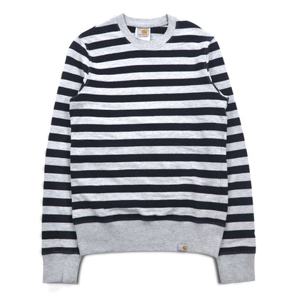 carhartt クルーネック スウェット S グレー ボーダー コットン トルコ製