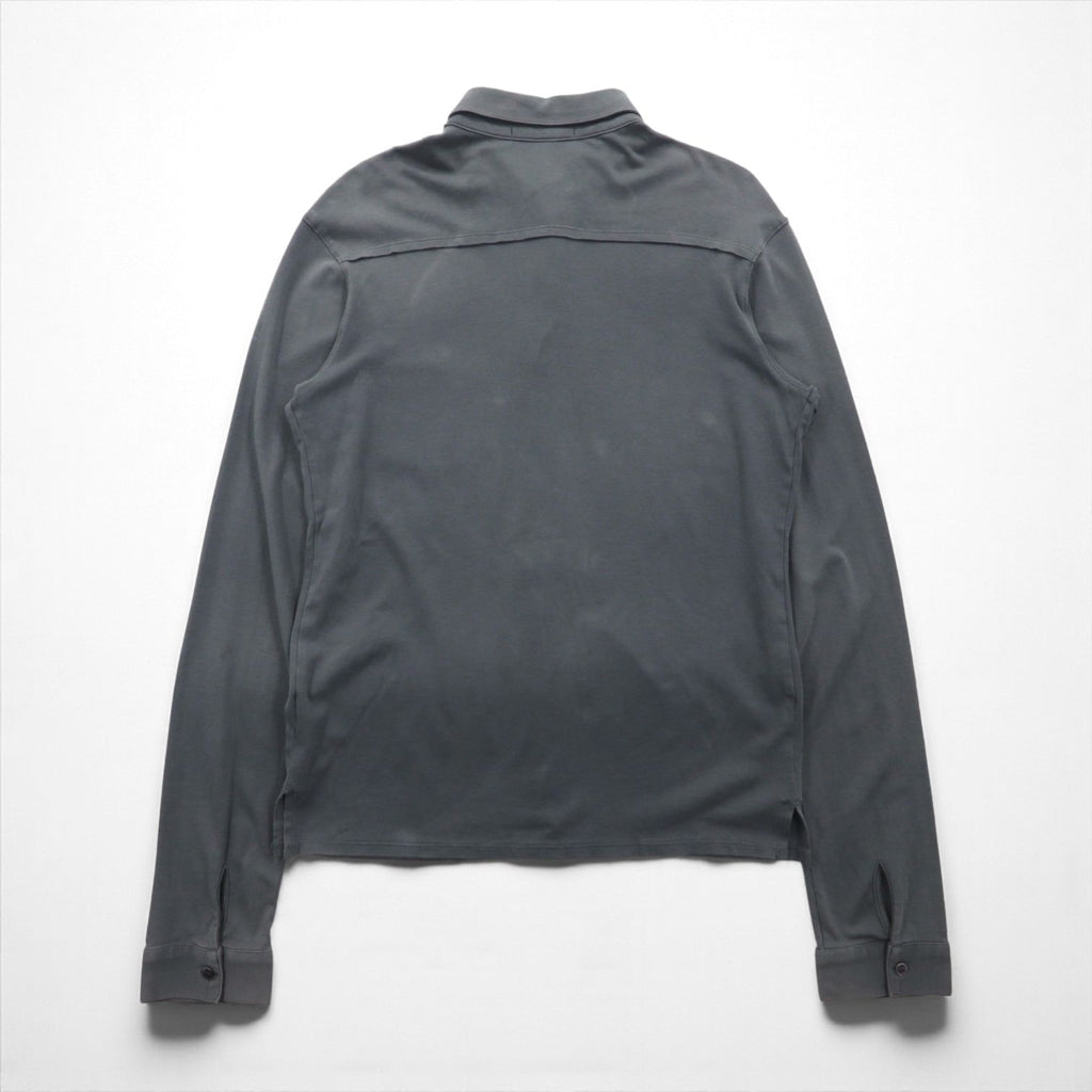 HELMUT LANG 天竺 コットンシャツ M チャコール グレー 胸ポケット 日本製 17-0308102