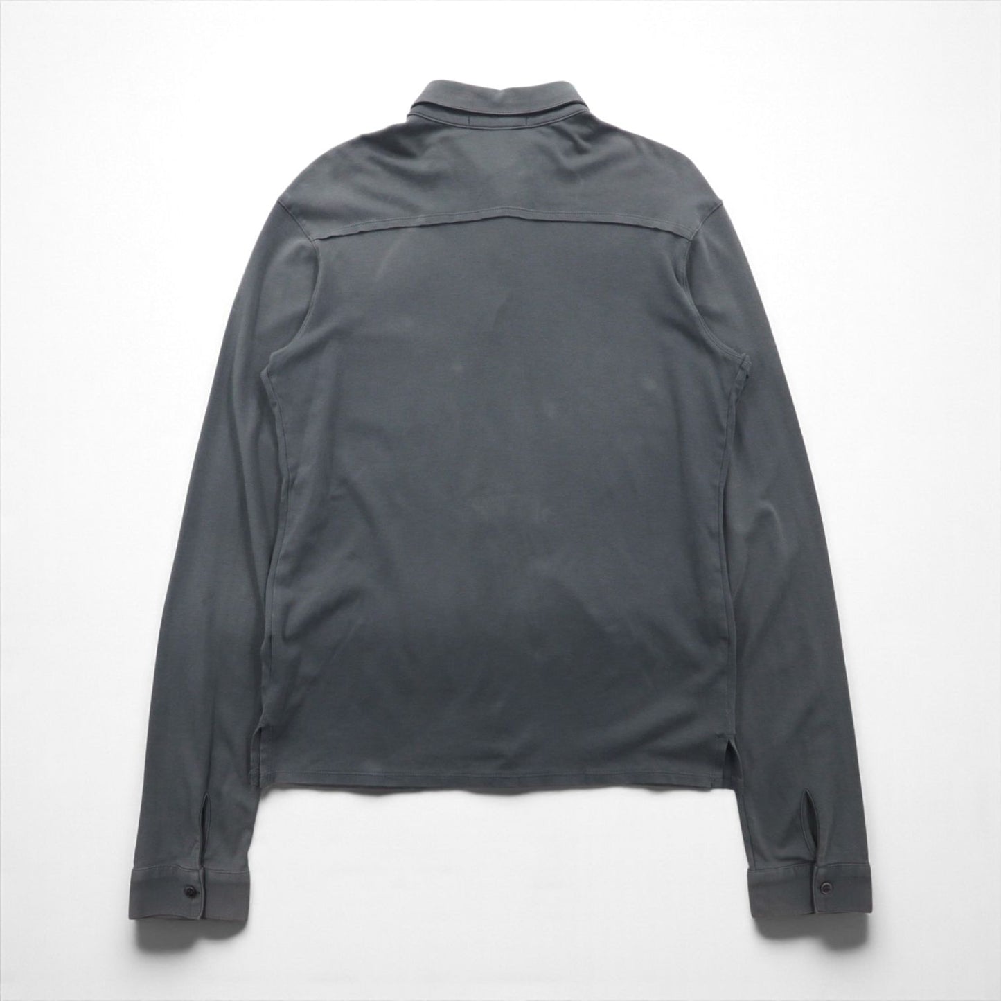 HELMUT LANG 天竺 コットンシャツ M チャコール グレー 胸ポケット 日本製 17-0308102