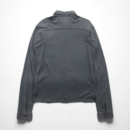 HELMUT LANG 天竺 コットンシャツ M チャコール グレー 胸ポケット 日本製 17-0308102