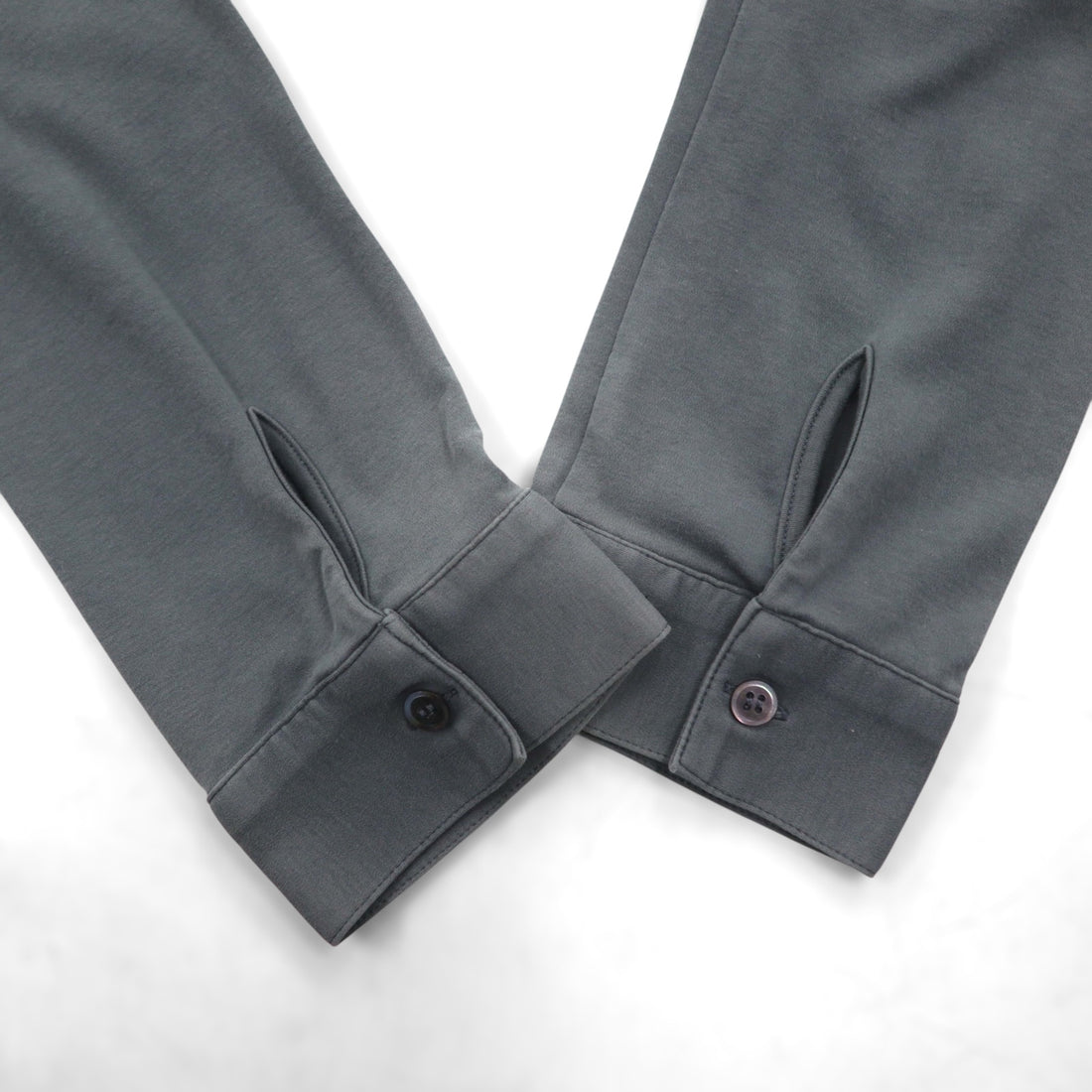 HELMUT LANG Jersey Cotton Shirt, Size M, Charcoal Gray, Chest Pocket, Made in Japan, 17-0308102
