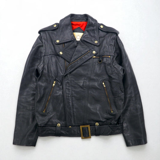 LEATHER AND FUR 102 コンバーチブル 2WAY ダブル ライダース レザージャケット ベスト M 牛革 アーム着脱可