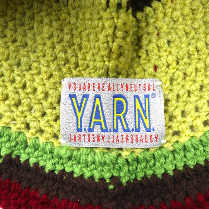 Y.A.R.N. クロシェ ニット ハット FREE グリーン 3Dクロス Handmade