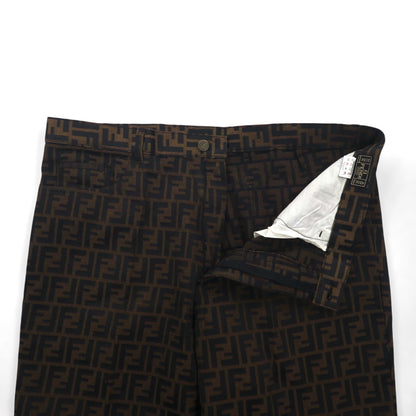 FENDI イタリア製 ヴィンテージ ズッカ柄 スラックス パンツ L ブラウン 総柄 mare 未使用品