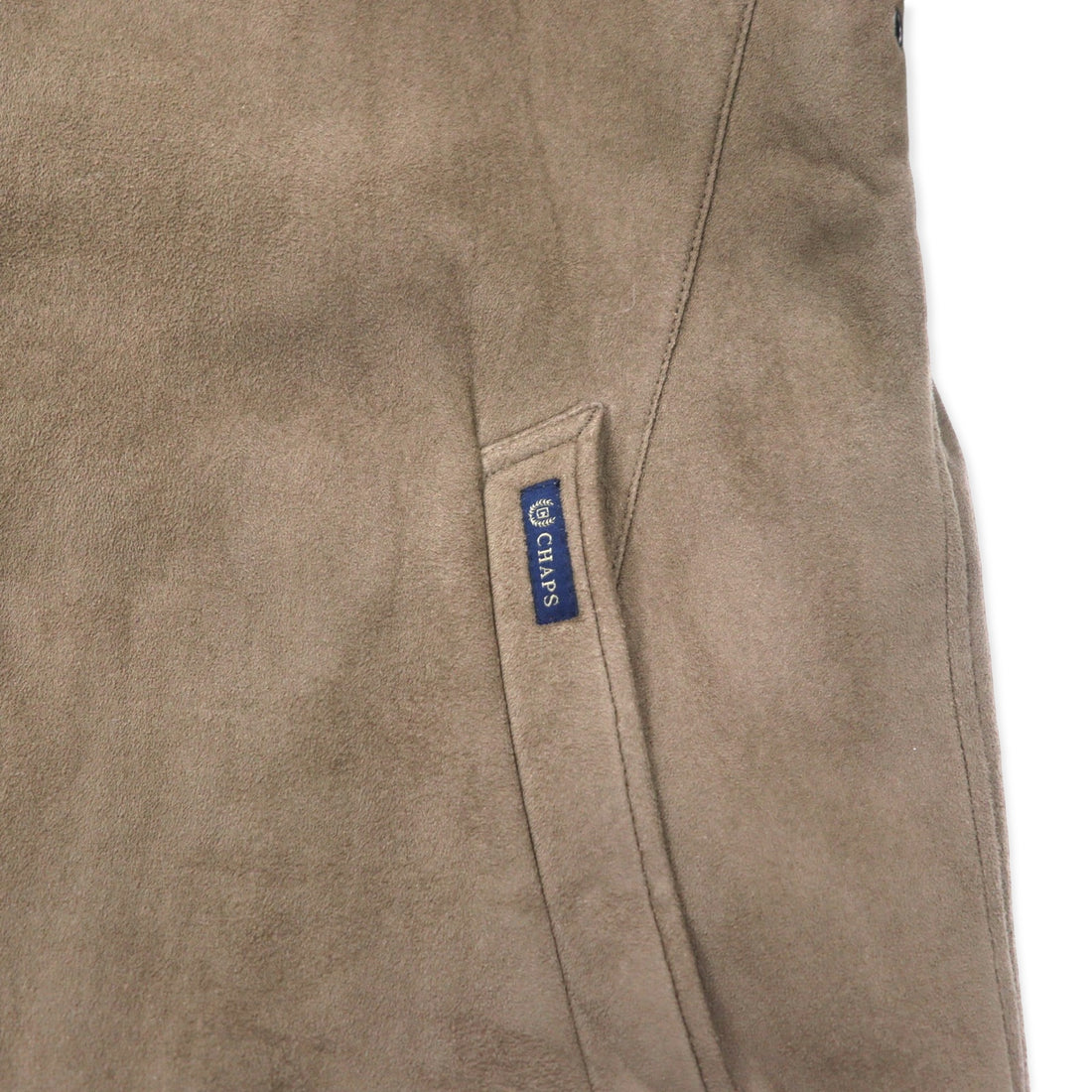CHAPS Faux Suede Leather Insulation Jacket Coat Filling L Beige Polyester