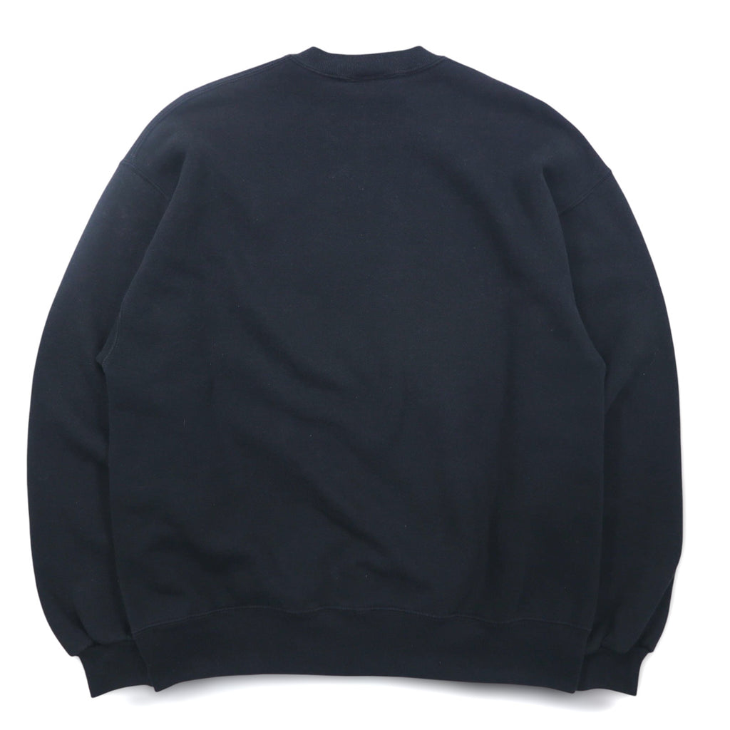 PLANET HOLLYWOOD 90s USA Made Logo Embroidered Sweatshirt L Black Cotton Orlando