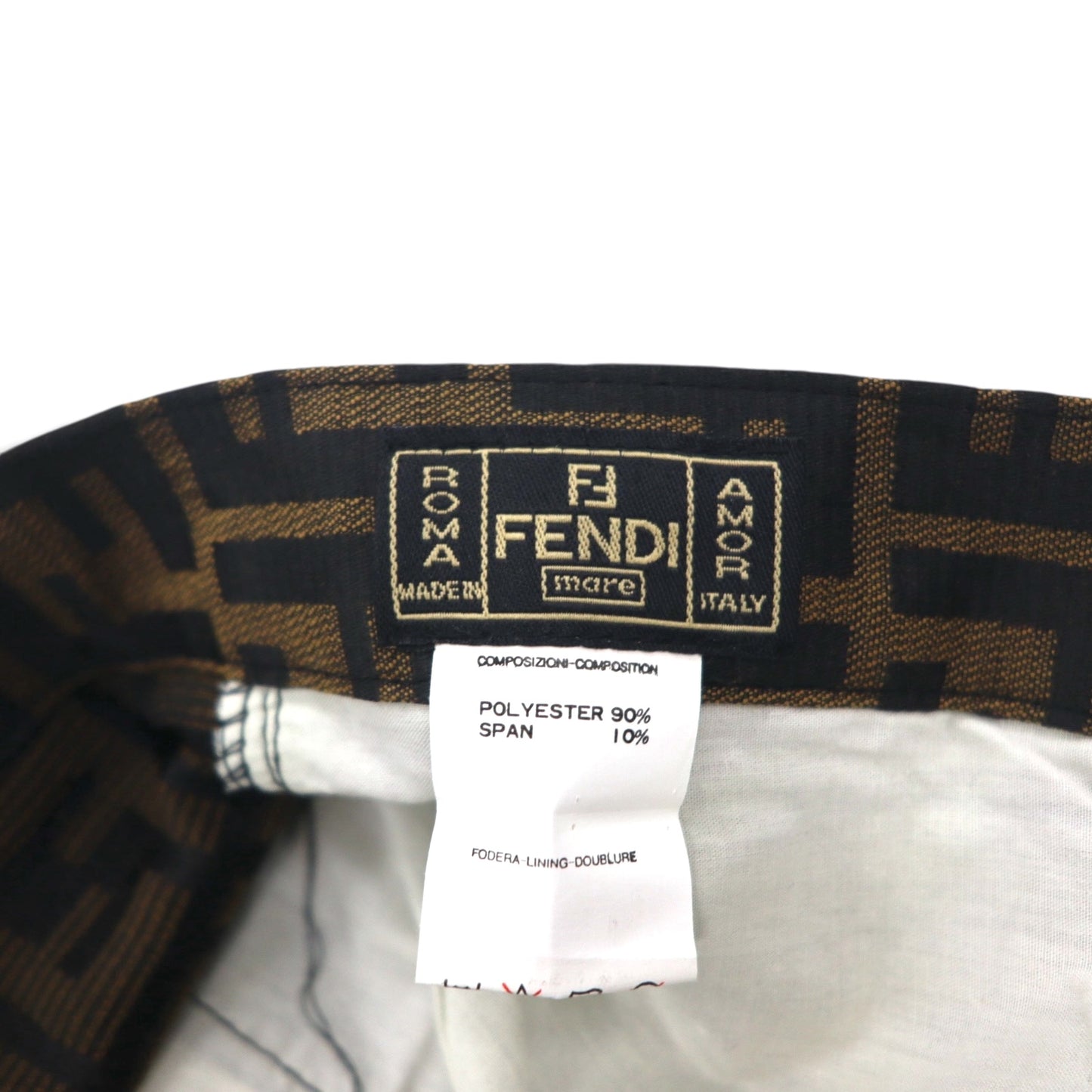 FENDI イタリア製 ヴィンテージ ズッカ柄 スラックス パンツ L ブラウン 総柄 mare 未使用品