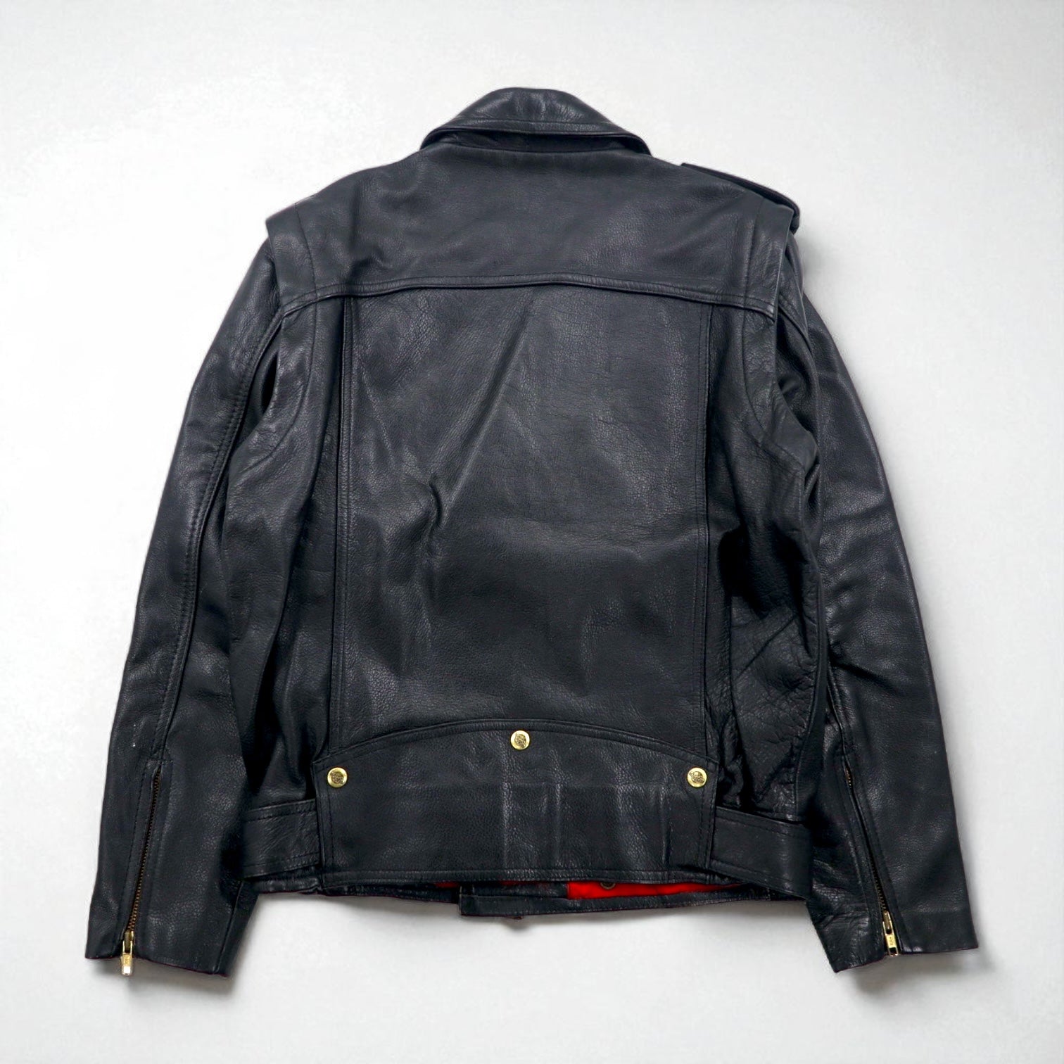 LEATHER AND FUR 102 Convertible 2-Way Double Rider Leather Jacket/Vest, Size M, Cowhide Leather with Detachable Arms