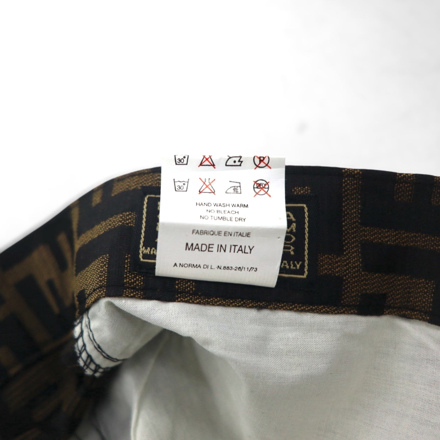 FENDI イタリア製 ヴィンテージ ズッカ柄 スラックス パンツ L ブラウン 総柄 mare 未使用品