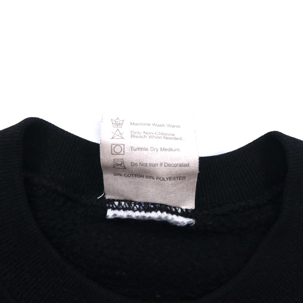 PLANET HOLLYWOOD 90s USA Made Logo Embroidered Sweatshirt L Black Cotton Orlando