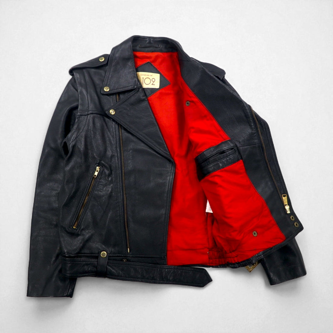 LEATHER AND FUR 102 Convertible 2-Way Double Rider Leather Jacket/Vest, Size M, Cowhide Leather with Detachable Arms
