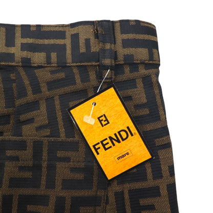 FENDI イタリア製 ヴィンテージ ズッカ柄 スラックス パンツ L ブラウン 総柄 mare 未使用品