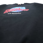 PLANET HOLLYWOOD 90s USA Made Logo Embroidered Sweatshirt L Black Cotton Orlando