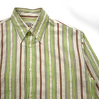 POLO JEANS CO. RALPH LAUREN 90s Multi-stripe shirt L Green Cotton