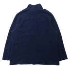 Eddie Bauer Made in Canada Full Zip Fleece Jacket XL Navy Polyester One Point Logo Embroidery