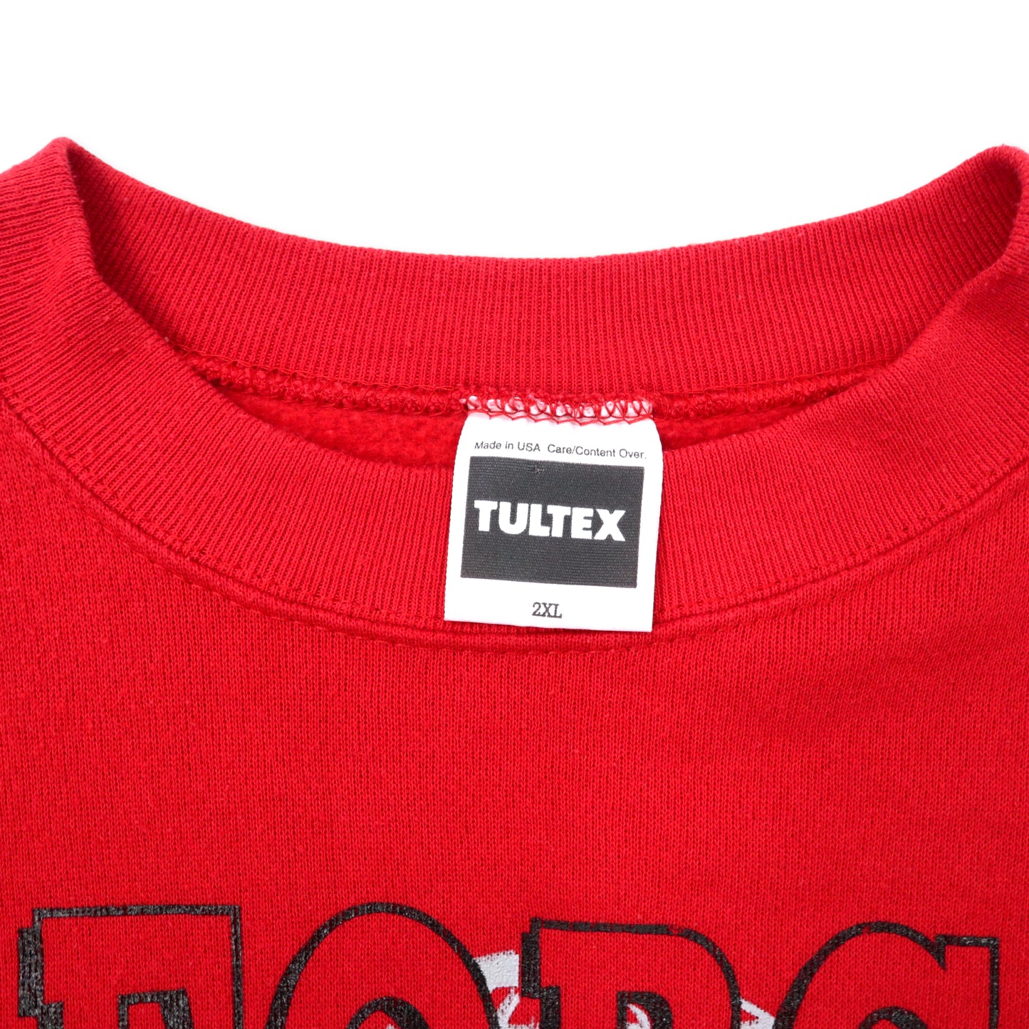 USA製 TULTEX 90年代 カレッジプリントスウェット 2XL レッド コットン 裏起毛 GEORGIA WORLD CLASS