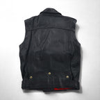 LEATHER AND FUR 102 Convertible 2-Way Double Rider Leather Jacket/Vest, Size M, Cowhide Leather with Detachable Arms