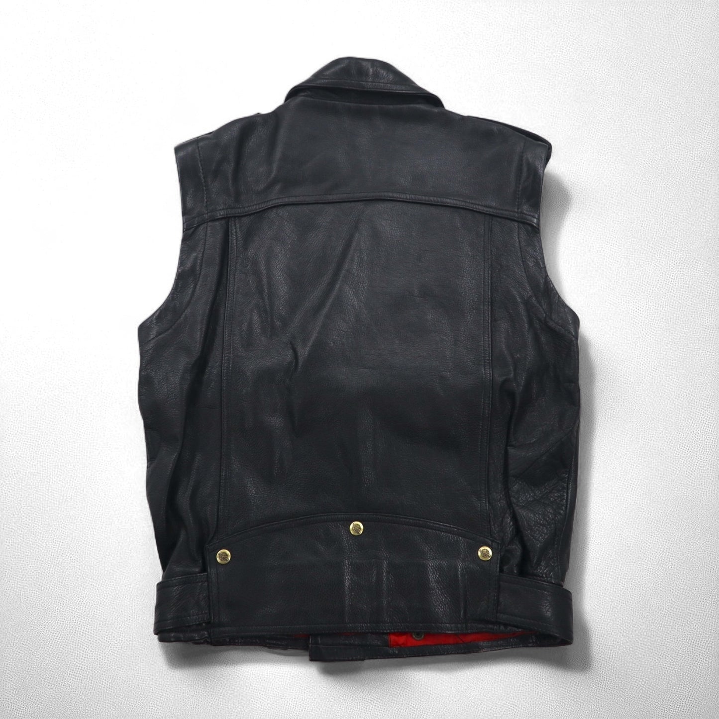 LEATHER AND FUR 102 コンバーチブル 2WAY ダブル ライダース レザージャケット ベスト M 牛革 アーム着脱可