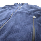Eddie Bauer Made in Canada Full Zip Fleece Jacket XL Navy Polyester One Point Logo Embroidery