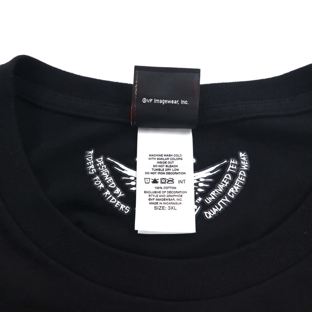 HARLEY DAVIDSON スカル バックプリント Tシャツ 3XL ブラック コットン BLACK JACK ニカラグア製