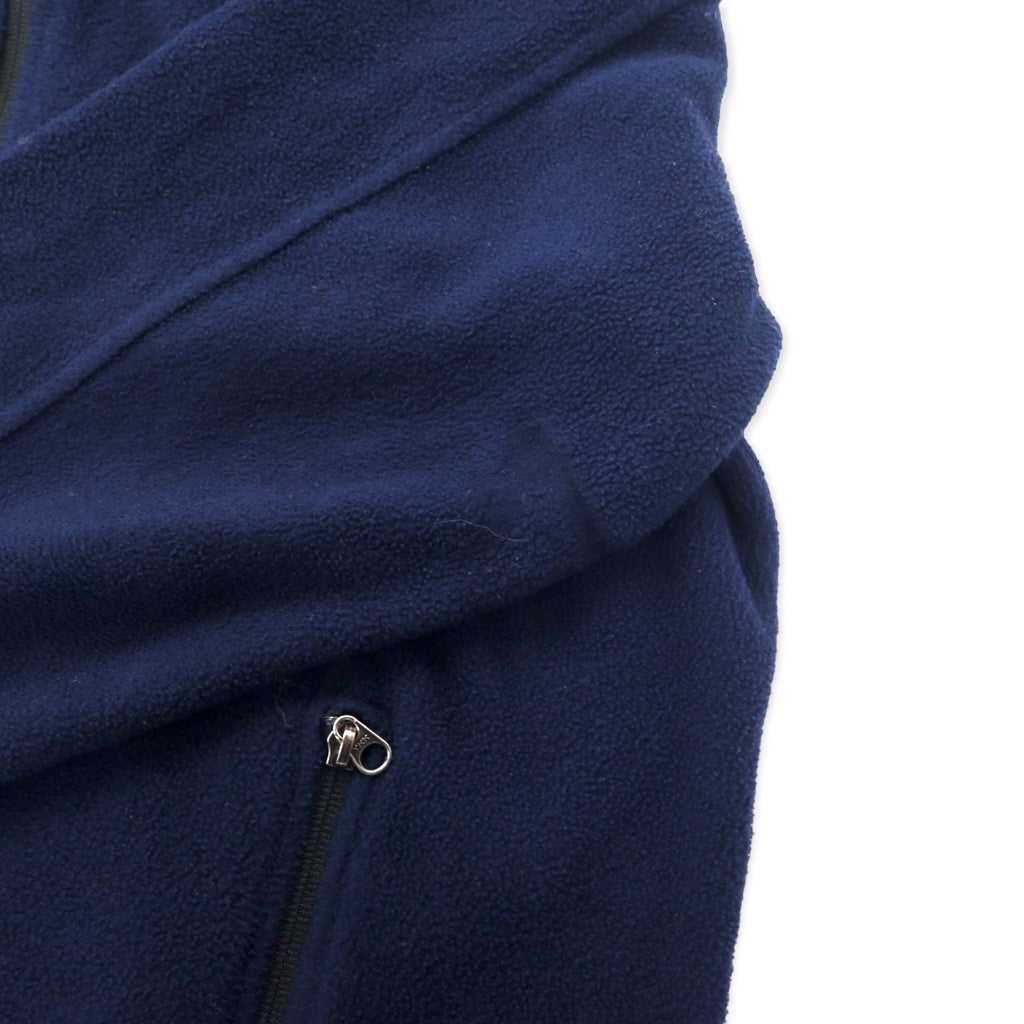 Eddie Bauer Made in Canada Full Zip Fleece Jacket XL Navy Polyester One Point Logo Embroidery