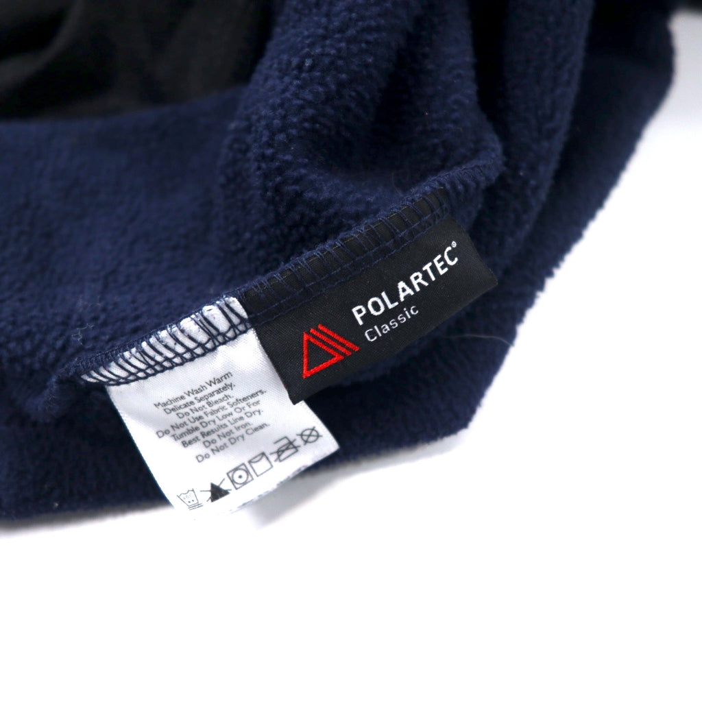 Eddie Bauer Made in Canada Full Zip Fleece Jacket XL Navy Polyester One Point Logo Embroidery