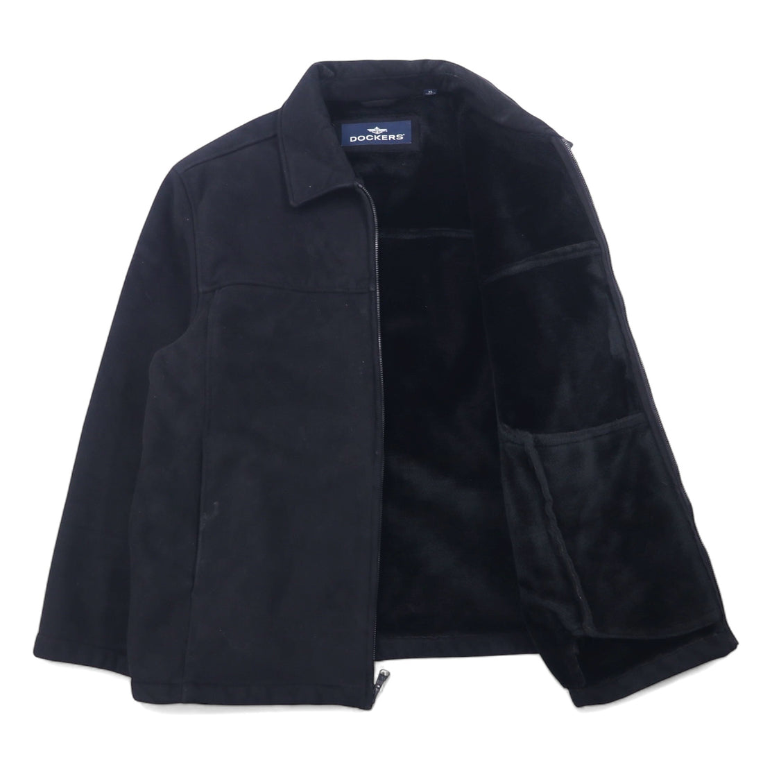 DOCKERS (Levi's) 90s faux mouton jacket, XL, black, polyester.