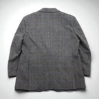 BURBERRY 100% Cashmere 2B Tweed Jacket, Size S, Gray Check, Made in Japan