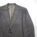 BURBERRY 100% Cashmere 2B Tweed Jacket, Size S, Gray Check, Made in Japan
