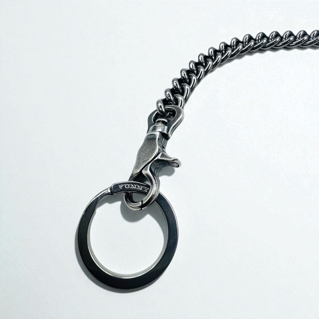 FUNNY Wallet Chain Key Ring Silver Metal SUS304