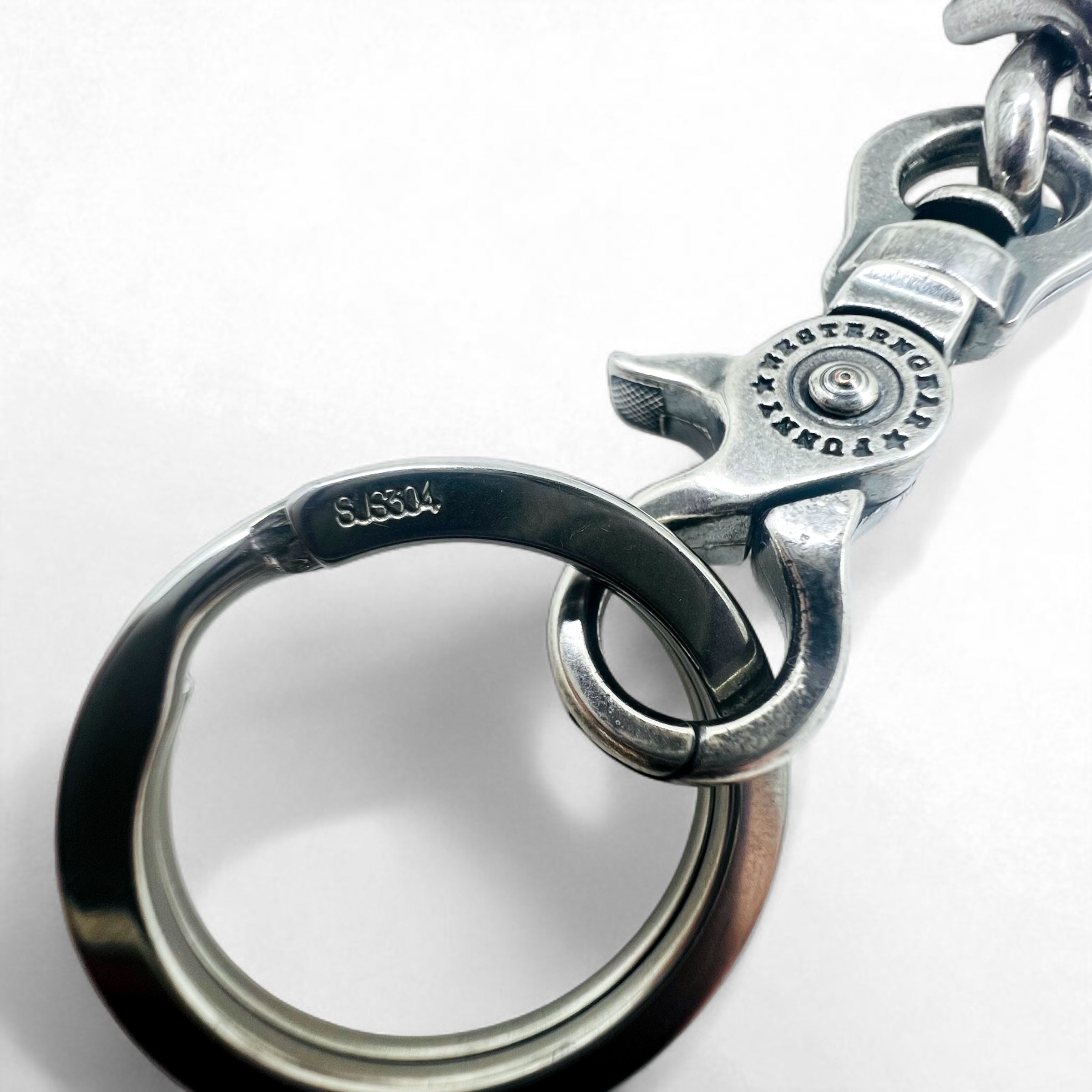 FUNNY Wallet Chain Key Ring Silver Metal SUS304