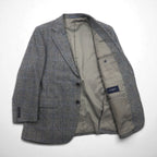 BURBERRY 100% Cashmere 2B Tweed Jacket, Size S, Gray Check, Made in Japan