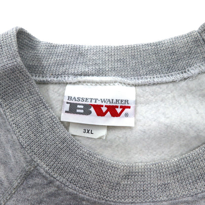 Made in USA 90s BASSETT-WALKER College Print Sweatshirt 3XL Grey OHIO STATE