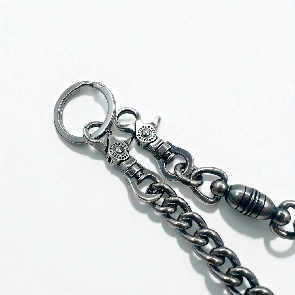 FUNNY Wallet Chain Key Ring Silver Metal SUS304