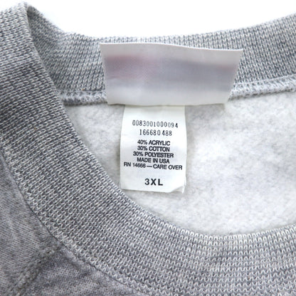 Made in USA 90s BASSETT-WALKER College Print Sweatshirt 3XL Grey OHIO STATE