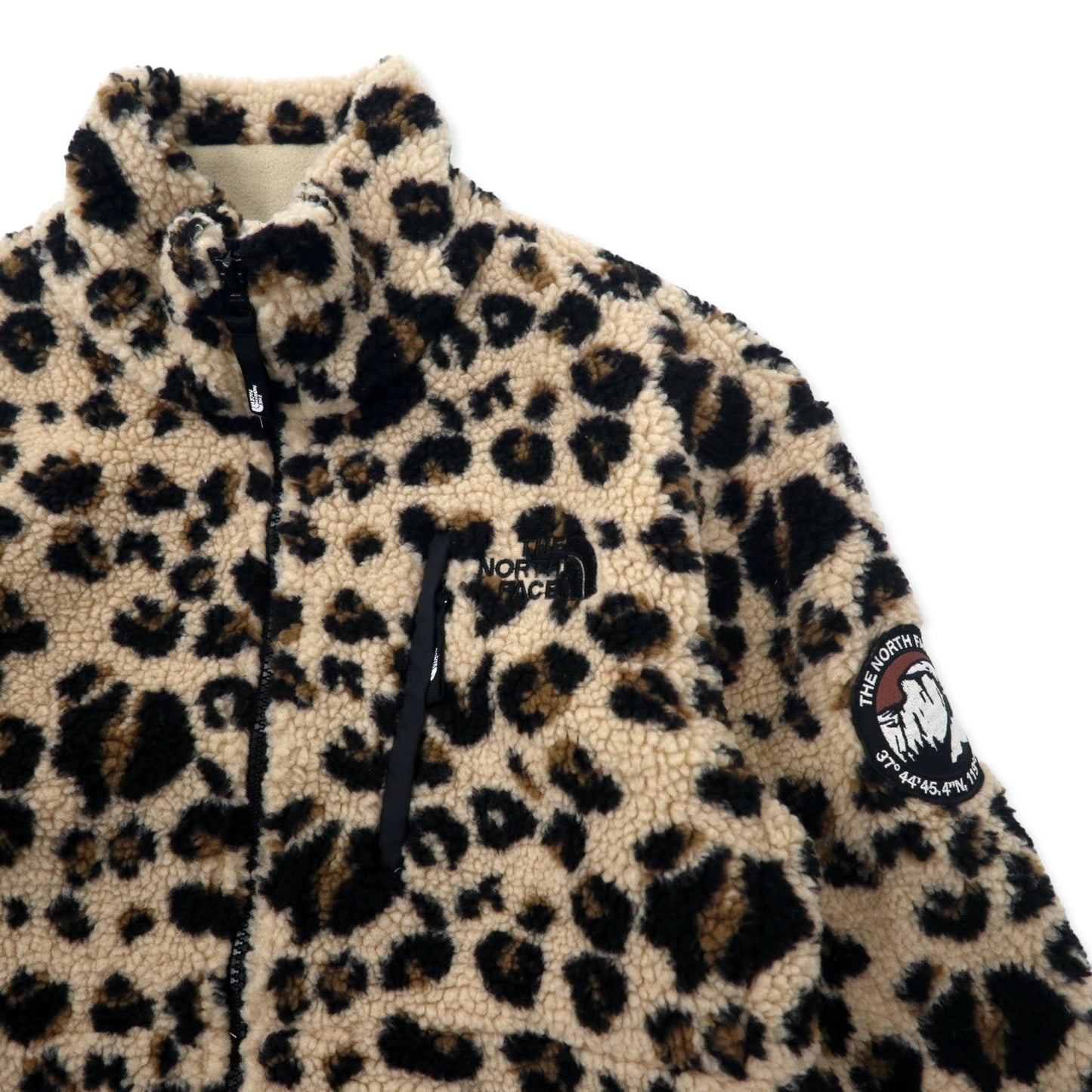 THE NORTH FACE RIMO FLEECE JACKET S Beige Leopard Leopard Print 