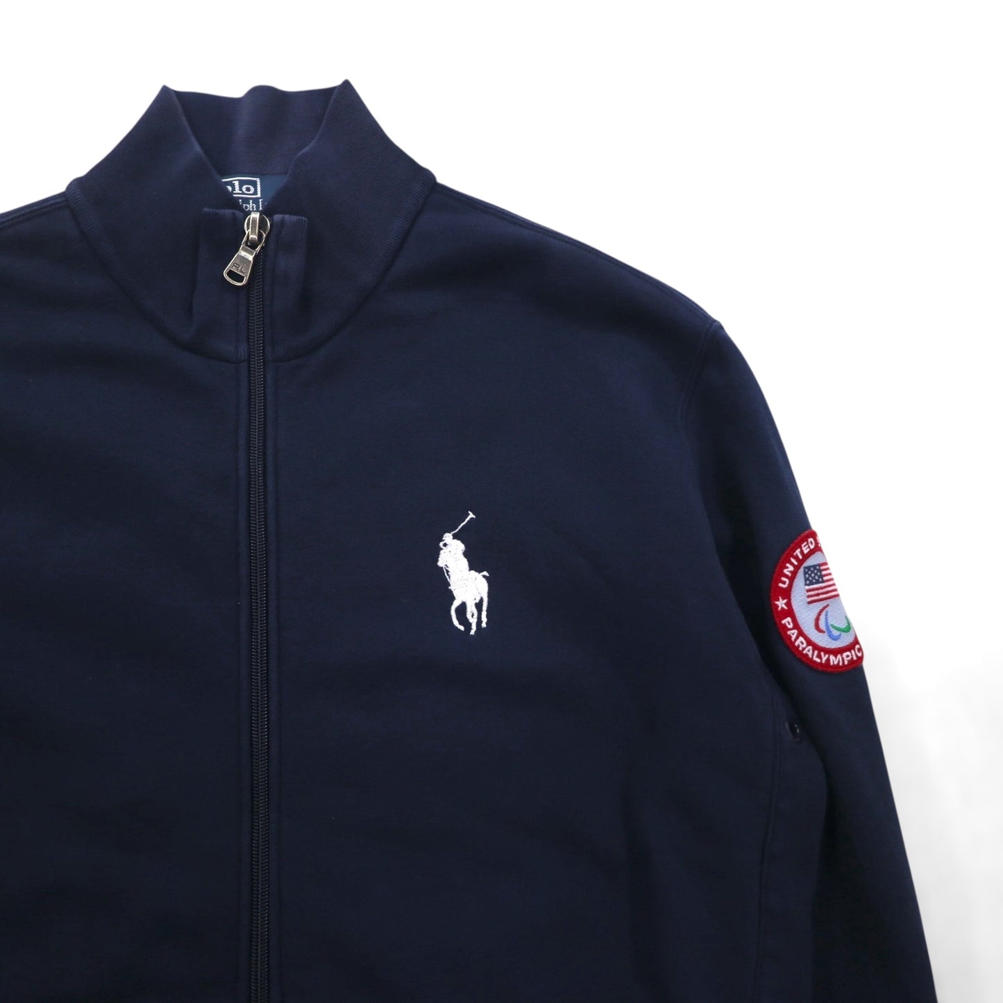 Polo by Ralph Lauren USA製 リバースウィーブ スウェット トラックジャケット ジャージ L ネイビー