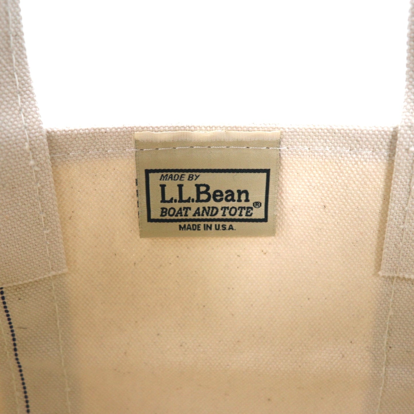 L.L.Bean USA製 ボートアンドトートバッグ ミニ ホワイト カーキ キャンバス BOAT & TOTE BAG MINI 303435