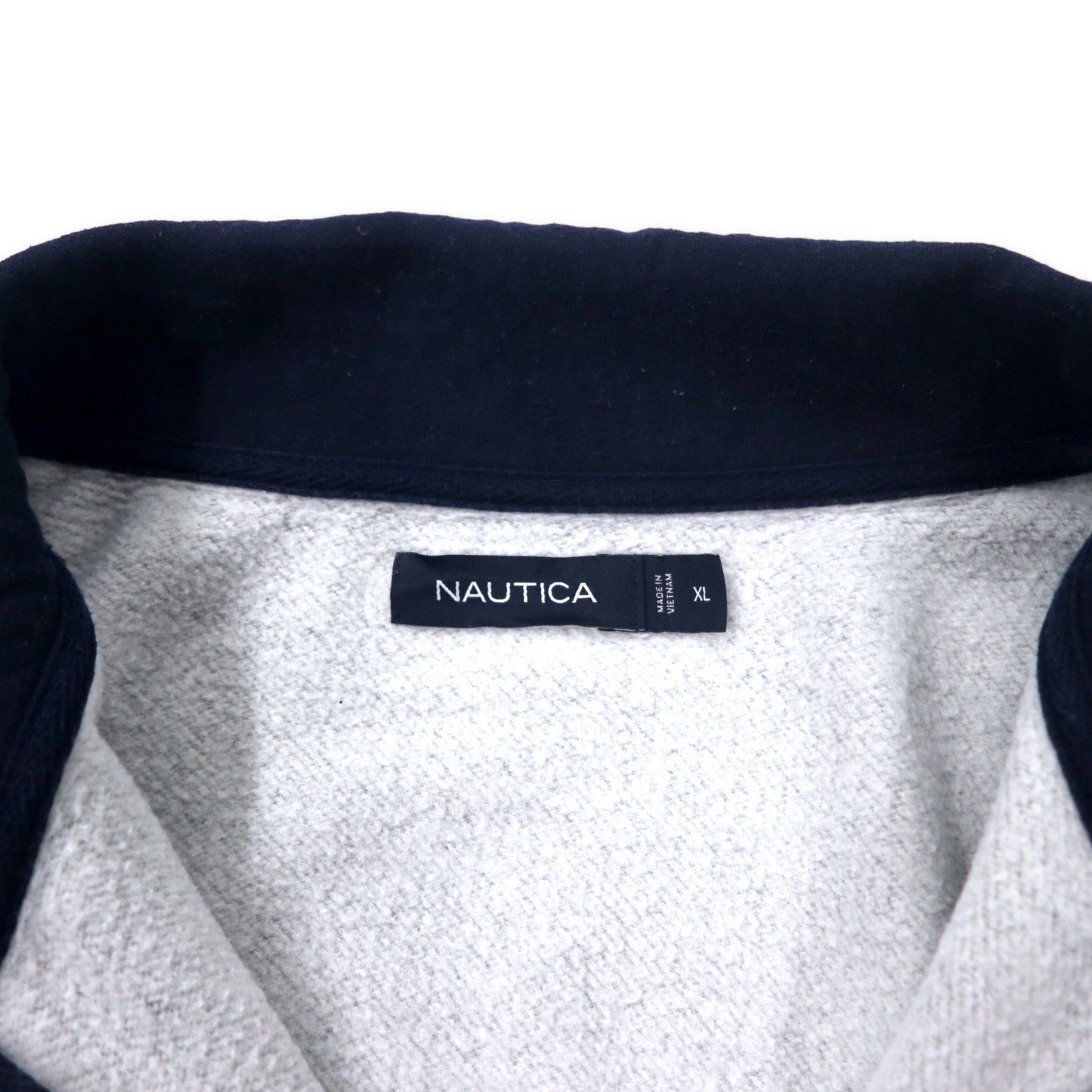 NAUTICA ハーフジップ スウェットシャツ XL グレー コットン ワンポイントロゴ刺繍 ビッグサイズ