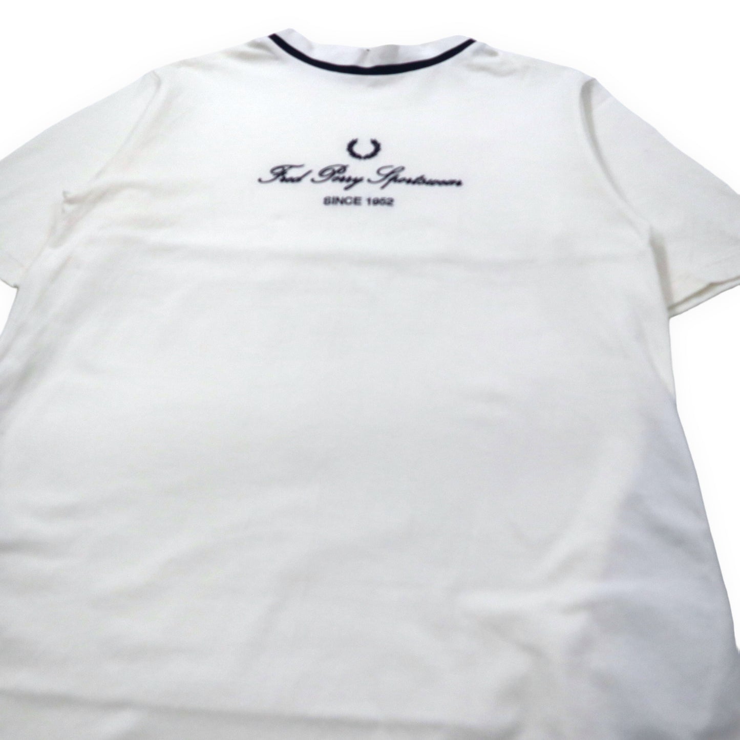 FRED PERRY Tシャツ ワンピース 38 ホワイト コットン ロゴ刺繍 F8558 日本製