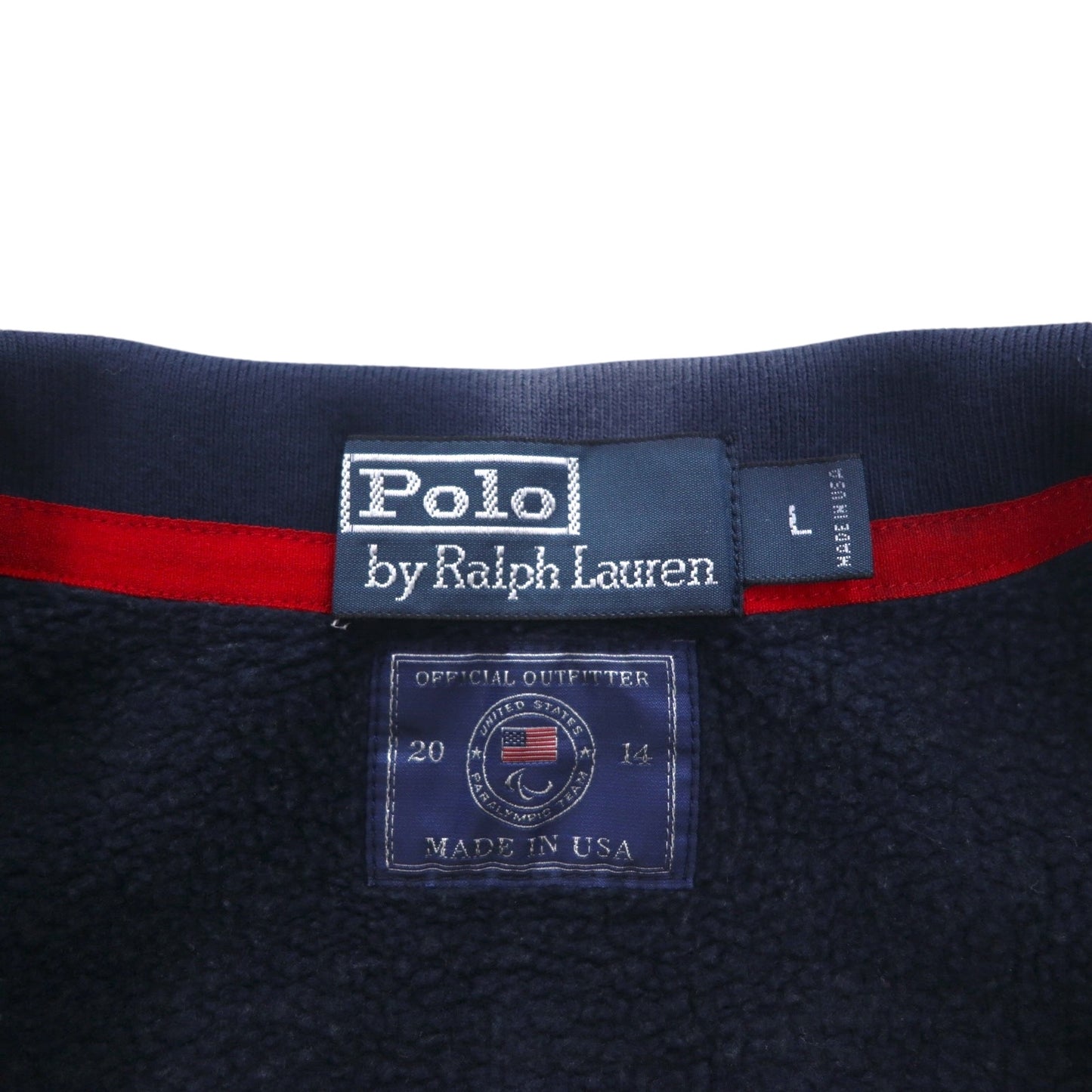 Polo by Ralph Lauren USA製 リバースウィーブ スウェット トラックジャケット ジャージ L ネイビー