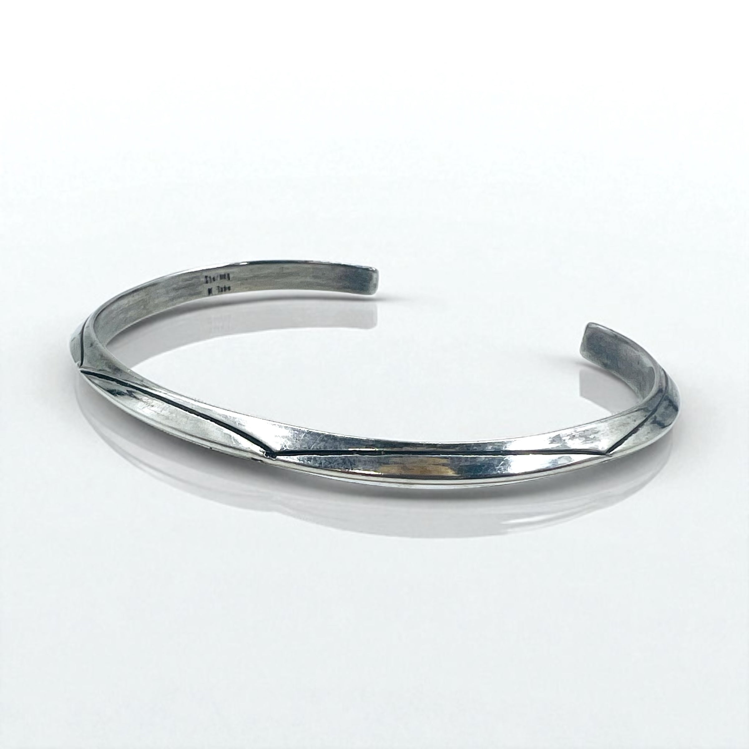 Navajo Elaine Tahe Sterling Cuff Bracelet インディアンジュエリー